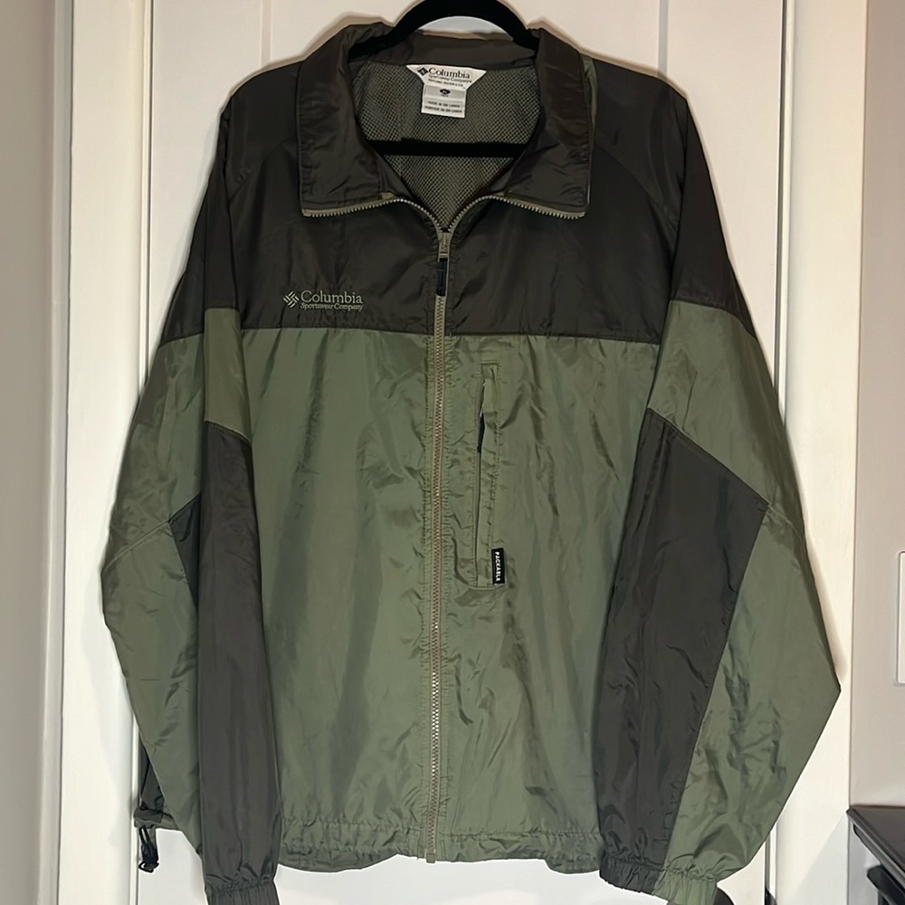Vintage Columbia Wind Breaker Packable Vented Rain Jacket
